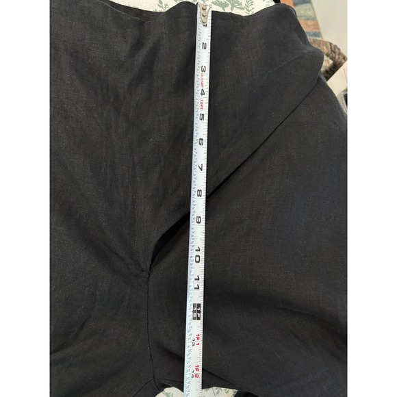 & Other Stories 100% Linen Wrap Pants Size 42 Black Wide Leg Cropped Lagenlook - Picture 11 of 12